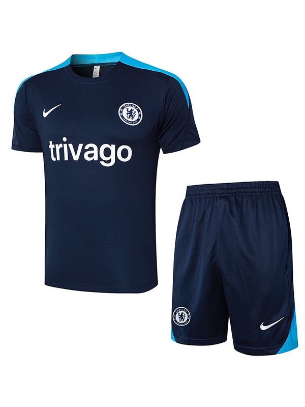 Chelsea maillot d'entraînement uniforme marine pour hommes kit de football vêtements de sport costume de football hauts chemise de sport 2024-2025